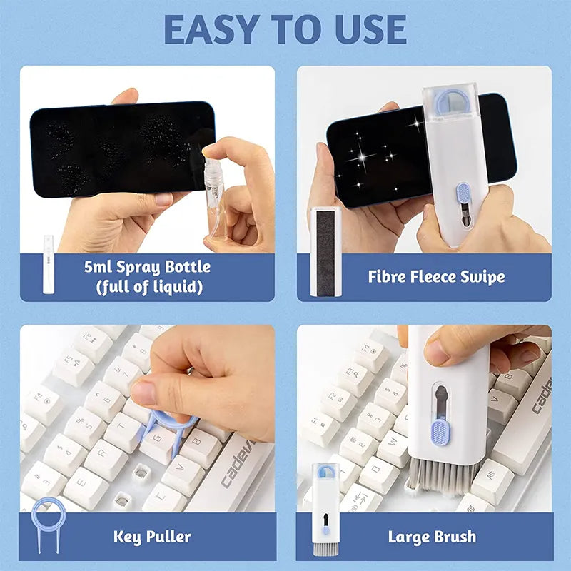 7 in 1 Computer Keyboard Cleaner Brush Kit for Air pod, Bluetooth Earphones, Earbud, iPad Phone
